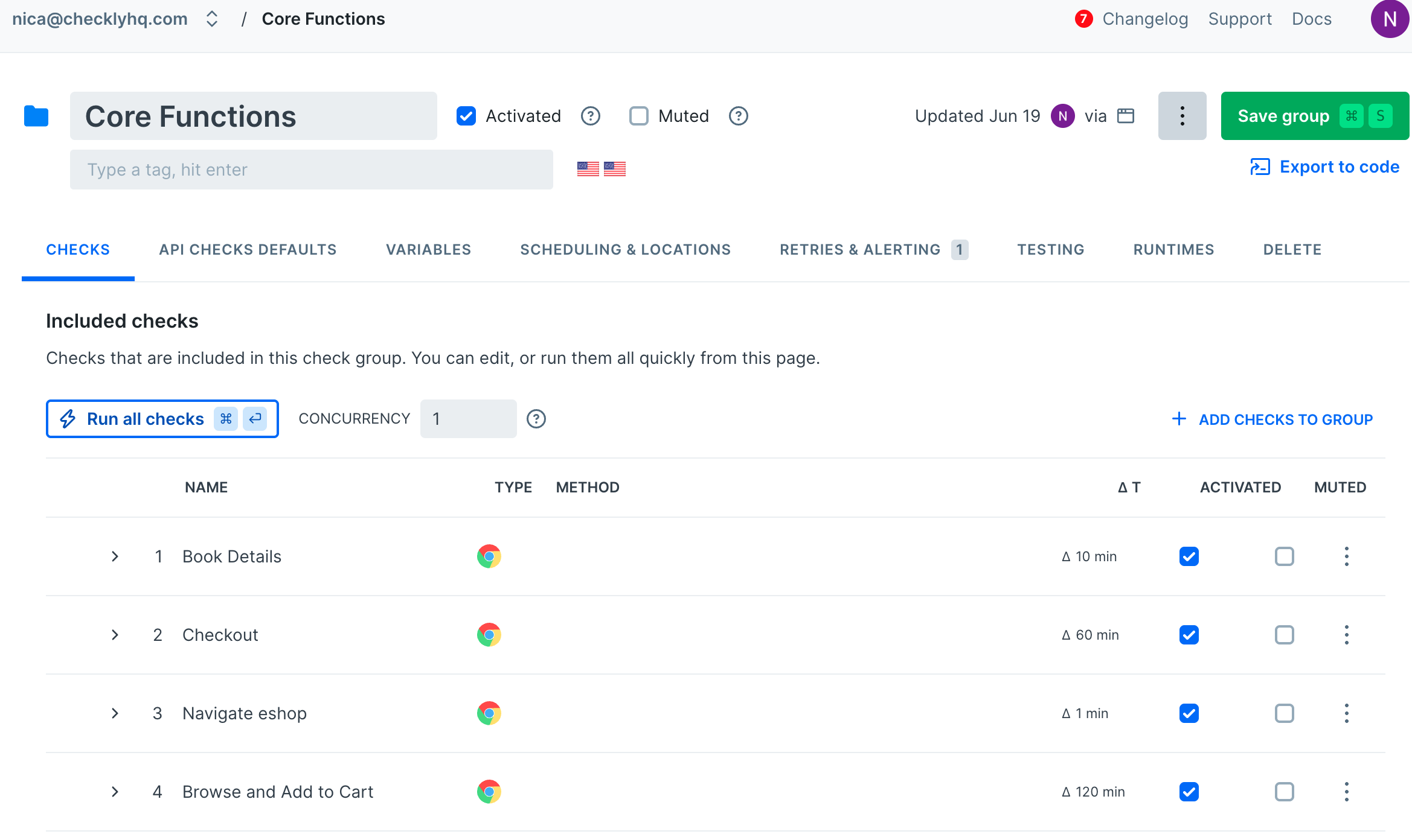alert settings account / threshold alerting