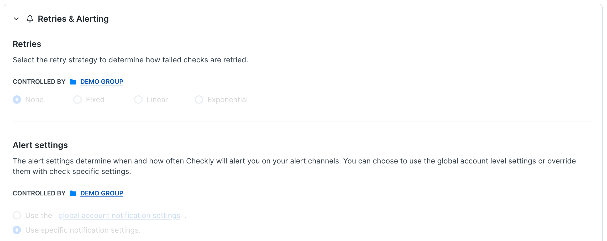 alert settings account / threshold alerting